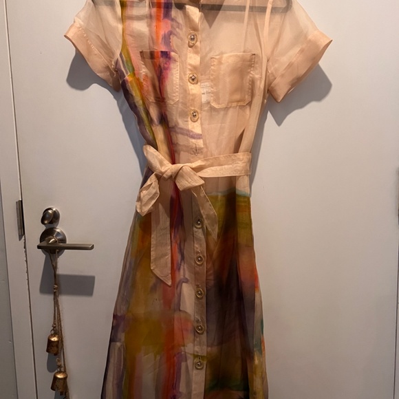 Anthropologie - Designed by Aimee Clarke - Silk shirtdress Size XS - Picture 3 of 6